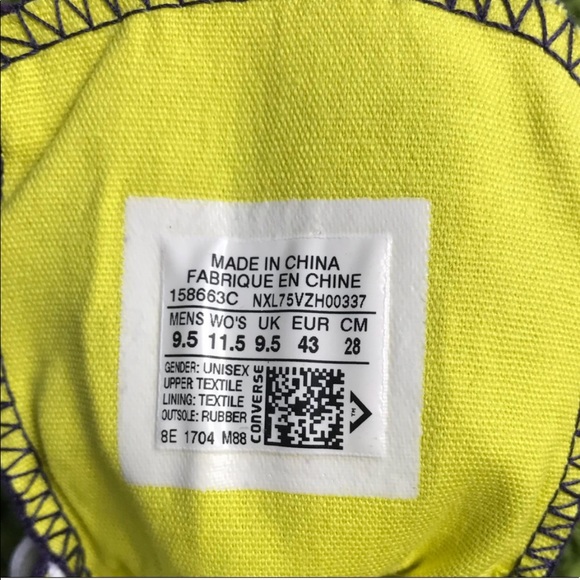 Conv&Dinosaur Jr. CT PRO Hi Eggplant/Yell M AUTHEN - Picture 8 of 8